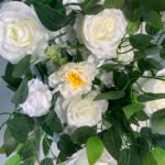 FB1036 White roses with leaves flower backdrops set for wedding decoration - Image 4