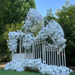 FB1040 White roses flower backdrops set for wedding decoration - Image 5