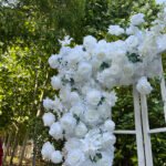 FB1040 White roses flower backdrops set for wedding decoration - Image 2