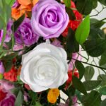 FB1003 Colorful roses with leaves flower backdrops set for wedding decoration - Image 2