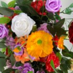 FB1003 Colorful roses with leaves flower backdrops set for wedding decoration - Image 3