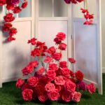 FB1012 Hot pink roses flower backdrops set for wedding decoration - Image 5