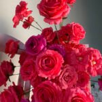FB1012 Hot pink roses flower backdrops set for wedding decoration - Image 7