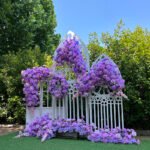 FB1033 Purple roses flower backdrops set for wedding decoration