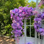 FB1033 Purple roses flower backdrops set for wedding decoration - Image 2