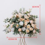 FC0002 Colorful roses with leaves flower centerpieces for wedding decoration - Image 26