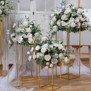 FC0002 Colorful roses with leaves flower centerpieces for wedding decoration