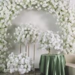 FC0006 White babysbreath rose flower centerpieces for wedding decoration - Image 5