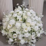 FC0007 White roses flower centerpieces for wedding decoration - Image 2