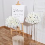 FC0008 White roses flower centerpieces for wedding decoration