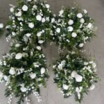 FC0013 White roses with leaves flower centerpieces for wedding decoration - Image 5