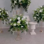 FC0013 White roses with leaves flower centerpieces for wedding decoration - Image 6