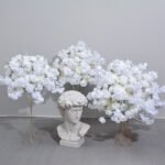 FC0017 White Roses cherry blossom flower centerpieces for wedding decoration
