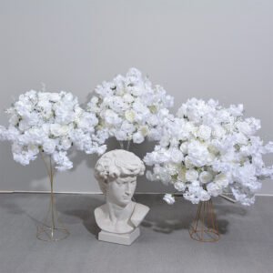 FC0017 White Roses cherry blossom flower centerpieces for wedding decoration