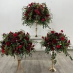 FC0018 Red Roses with leaves flower centerpieces for wedding decoration - Image 7