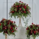 FC0018 Red Roses with leaves flower centerpieces for wedding decoration - Image 11