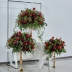 FC0018 Red Roses with leaves flower centerpieces for wedding decoration - Image 12