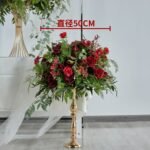 FC0018 Red Roses with leaves flower centerpieces for wedding decoration - Image 13