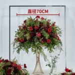 FC0018 Red Roses with leaves flower centerpieces for wedding decoration - Image 15
