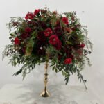 FC0018 Red Roses with leaves flower centerpieces for wedding decoration - Image 2