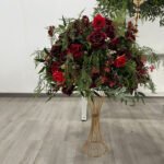 FC0018 Red Roses with leaves flower centerpieces for wedding decoration - Image 5