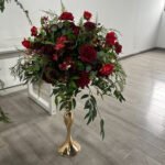 FC0018 Red Roses with leaves flower centerpieces for wedding decoration - Image 3