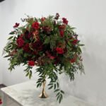FC0018 Red Roses with leaves flower centerpieces for wedding decoration - Image 4