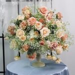 FC0020 Yellow roses gyp flower centerpieces for wedding decoration