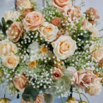 FC0020 Yellow roses gyp flower centerpieces for wedding decoration - Image 2