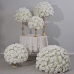 FC0028 White Roses flower centerpieces for wedding decoration