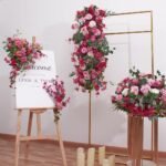 FC0029 Roses with leaves flower centerpieces for wedding decoration - Image 8