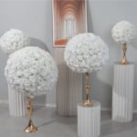 FC0036 White roses flower centerpieces for wedding decoration
