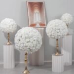 FC0036 White roses flower centerpieces for wedding decoration - Image 3