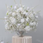 FC0037 White roses gyp flower centerpieces for wedding decoration - Image 2