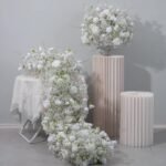 FC0037 White roses gyp flower centerpieces for wedding decoration