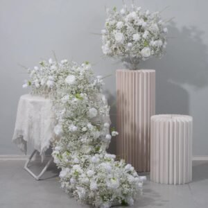 FC0037 White roses gyp flower centerpieces for wedding decoration