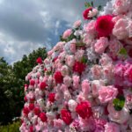 FW004 pink roses flower wall backdrop 8x8ft cloth fabric backup - Image 2