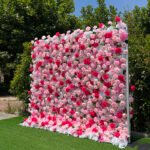 FW004 pink roses flower wall backdrop 8x8ft cloth fabric backup - Image 5