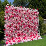 FW004 pink roses flower wall backdrop 8x8ft cloth fabric backup - Image 6