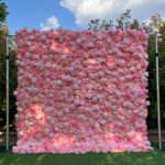 FW005 pink peonies flower wall backdrop 8x8ft cloth fabric backup