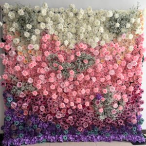 FW007 ombre purple gyp flower wall backdrop 8x8ft cloth fabric backup