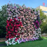 FW009 Ombre pink roses flower wall backdrop 8x8ft cloth fabric backup - Image 5