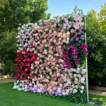 FW009 Ombre pink roses flower wall backdrop 8x8ft cloth fabric backup - Image 6