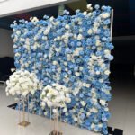 FW010 Blue and white roses flower wall backdrop 8x8ft cloth fabric backup - Image 5