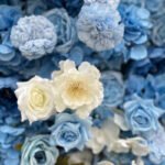FW010 Blue and white roses flower wall backdrop 8x8ft cloth fabric backup - Image 3