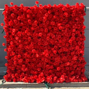 FW011 Red roses flower wall backdrop 8x8ft cloth fabric backup