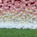 FW014 Red pink white roses ombre flower wall backdrop 8x8ft cloth fabric backup - Image 6