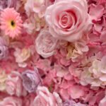 FW015 Pink rose hydrangea flower wall backdrop 8x8ft cloth fabric backup - Image 5