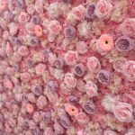 FW015 Pink rose hydrangea flower wall backdrop 8x8ft cloth fabric backup - Image 2