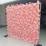 FW015 Pink rose hydrangea flower wall backdrop 8x8ft cloth fabric backup - Image 6